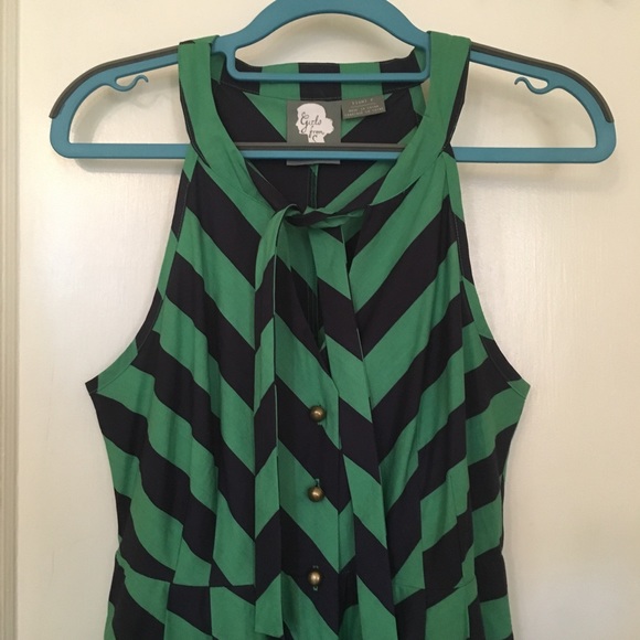 Anthropologie Girl From Savoy Emerald Ripple Dress - Picture 3 of 8